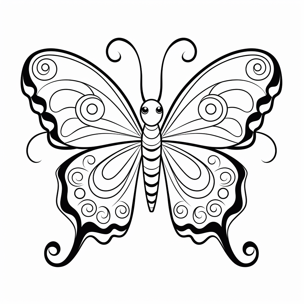 Dessin 16 de papillon pour les enfants à imprimer et colorier