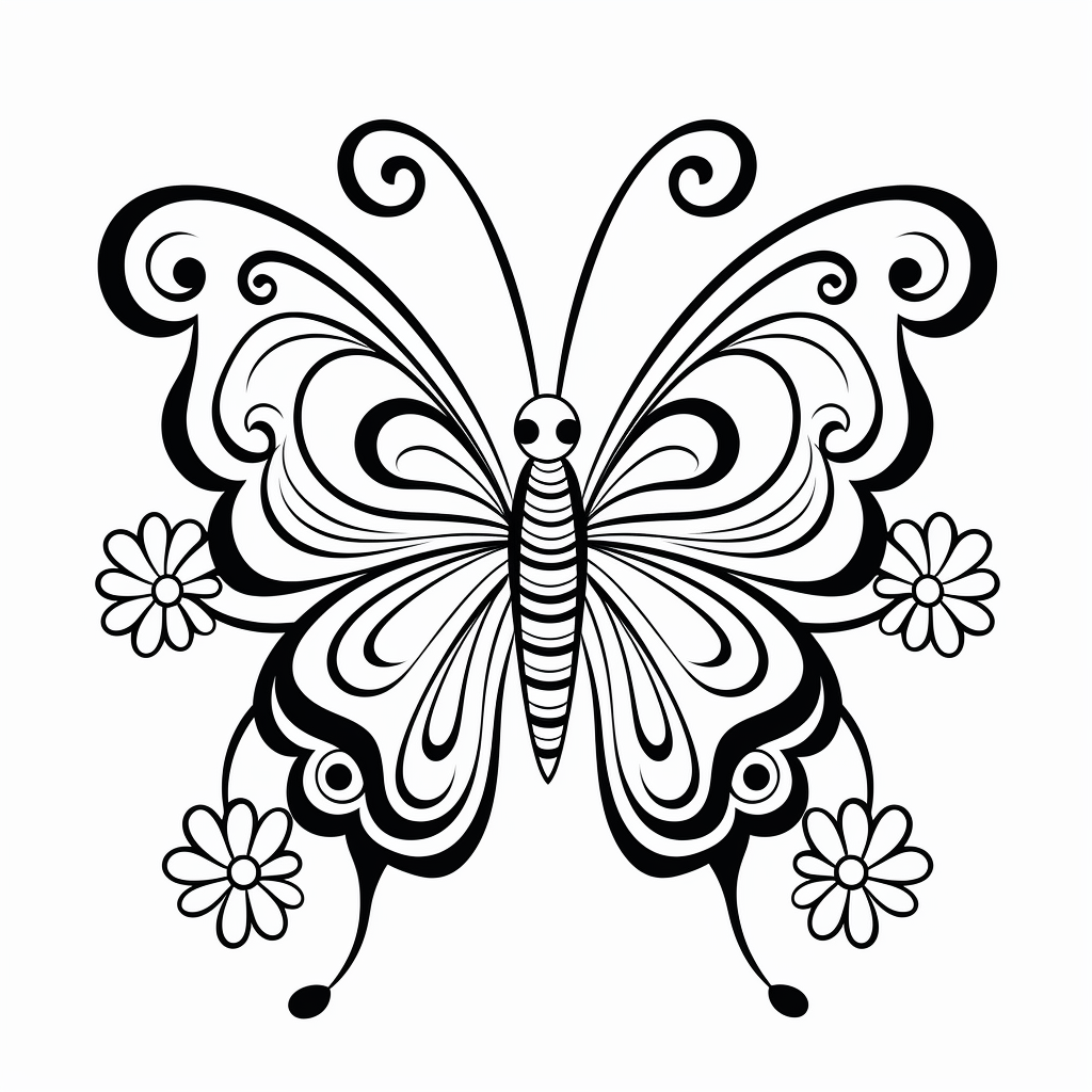 Ausmalbilder Schmetterling fr Kinder 17  zum Drucken und Frben