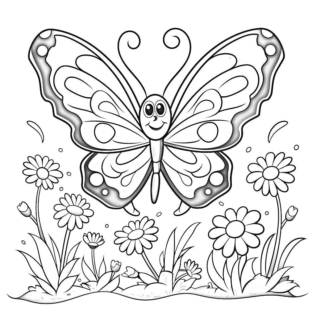Coloriage 18 de papillon pour enfants  imprimer et colorier