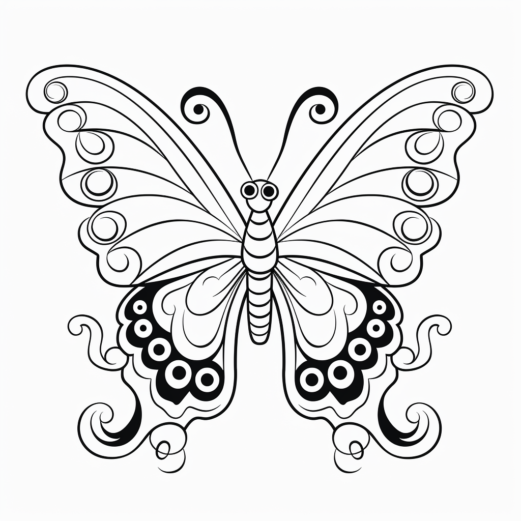 Dessin 23 de papillon pour les enfants à imprimer et colorier