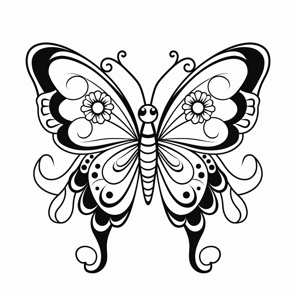Ausmalbilder Schmetterling fr Kinder 27  zum Drucken und Frben