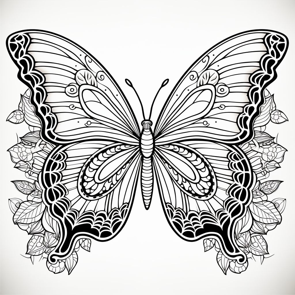 Coloriage 28 de papillon pour enfants  imprimer et colorier