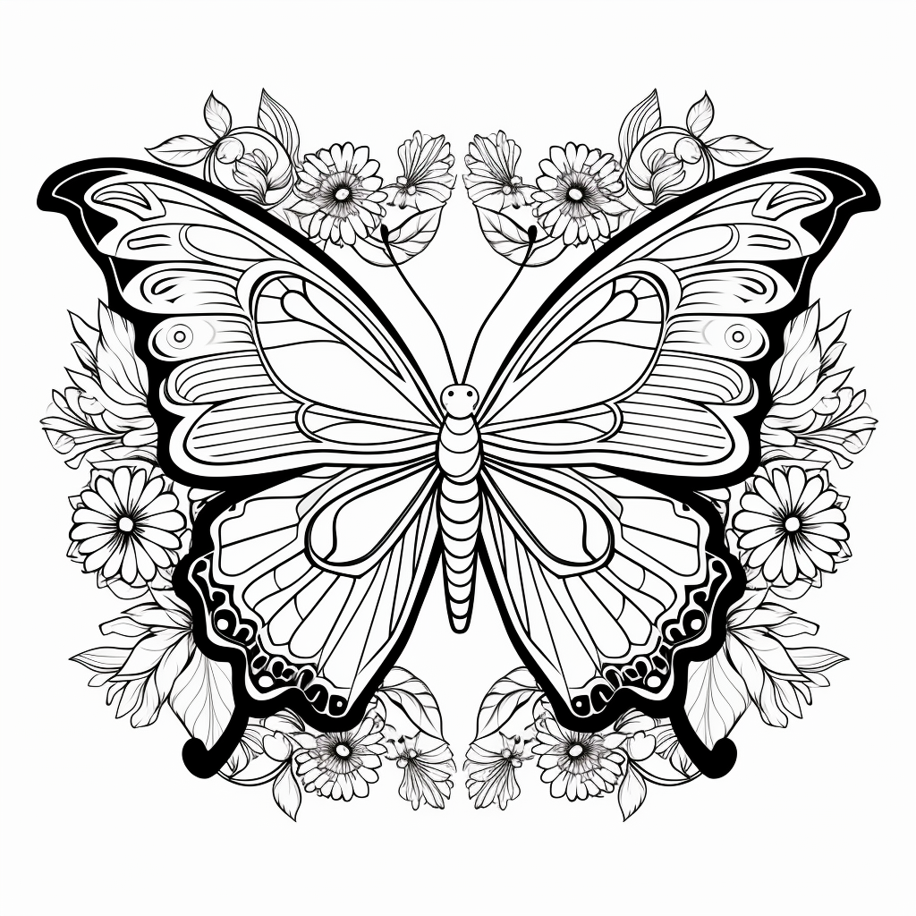 Ausmalbilder Schmetterling fr Kinder 29  zum Drucken und Frben