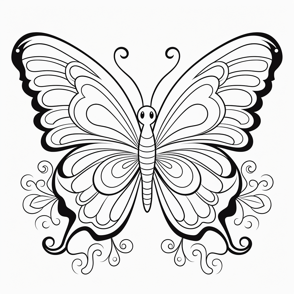 Ausmalbilder Schmetterling fr Kinder 31  zum Drucken und Frben