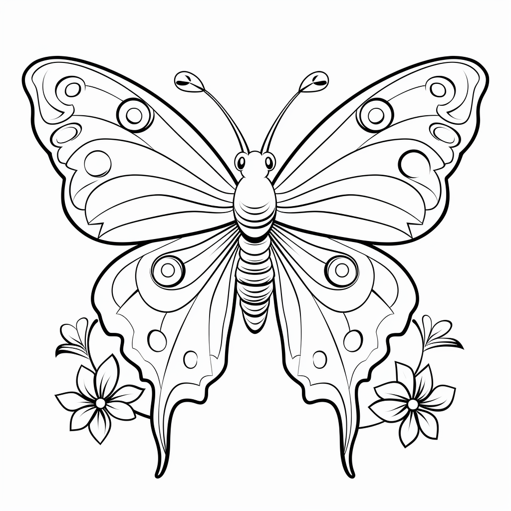 Coloriage 33 de papillon pour enfants  imprimer et colorier