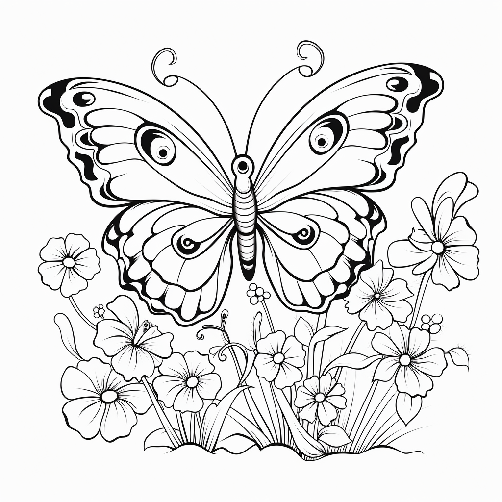 Disegno 34 di farfalla per bambini da stampare e colorare