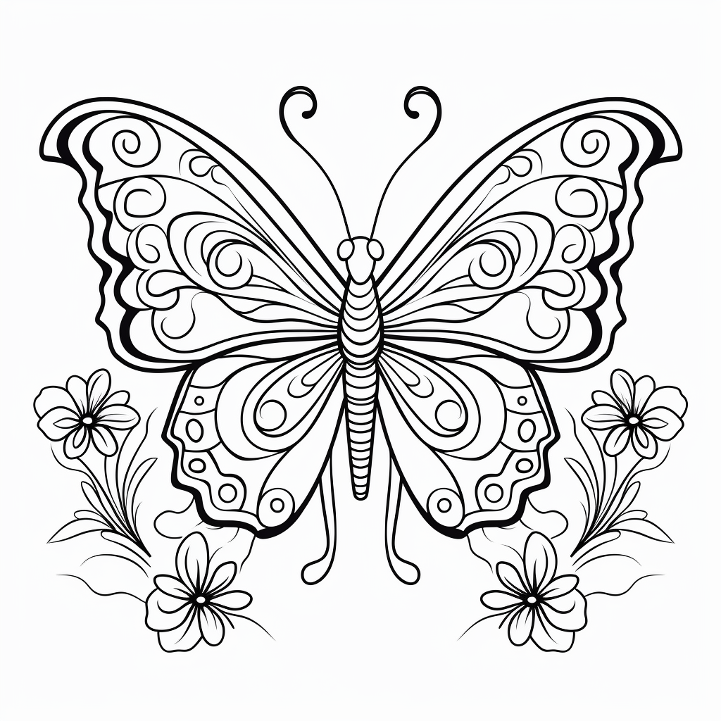 Coloriage 36 de papillon pour enfants  imprimer et colorier