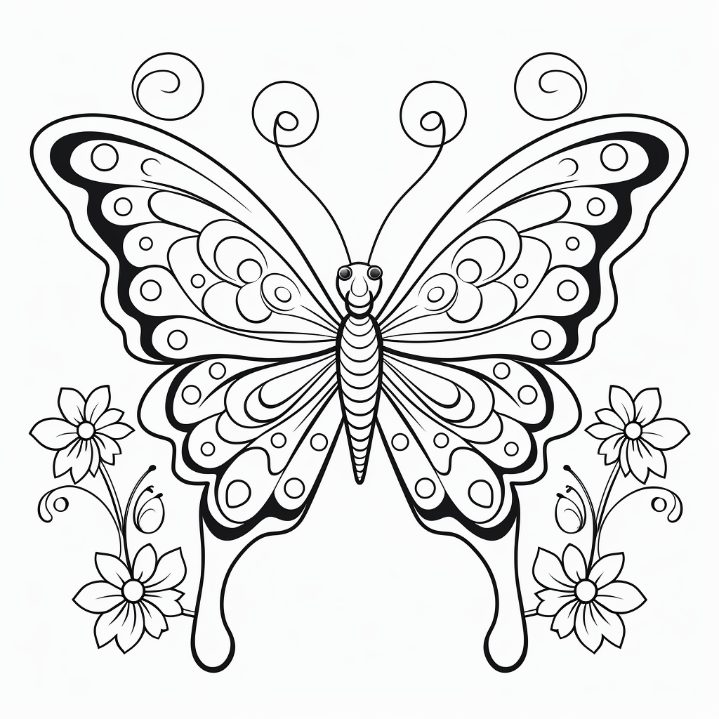 Coloriage 37 de papillon pour enfants  imprimer et colorier