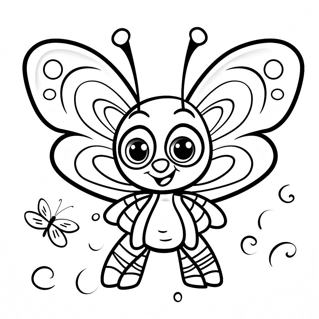 Dibujo 42 de Mariposa para nios para imprimir y colorear