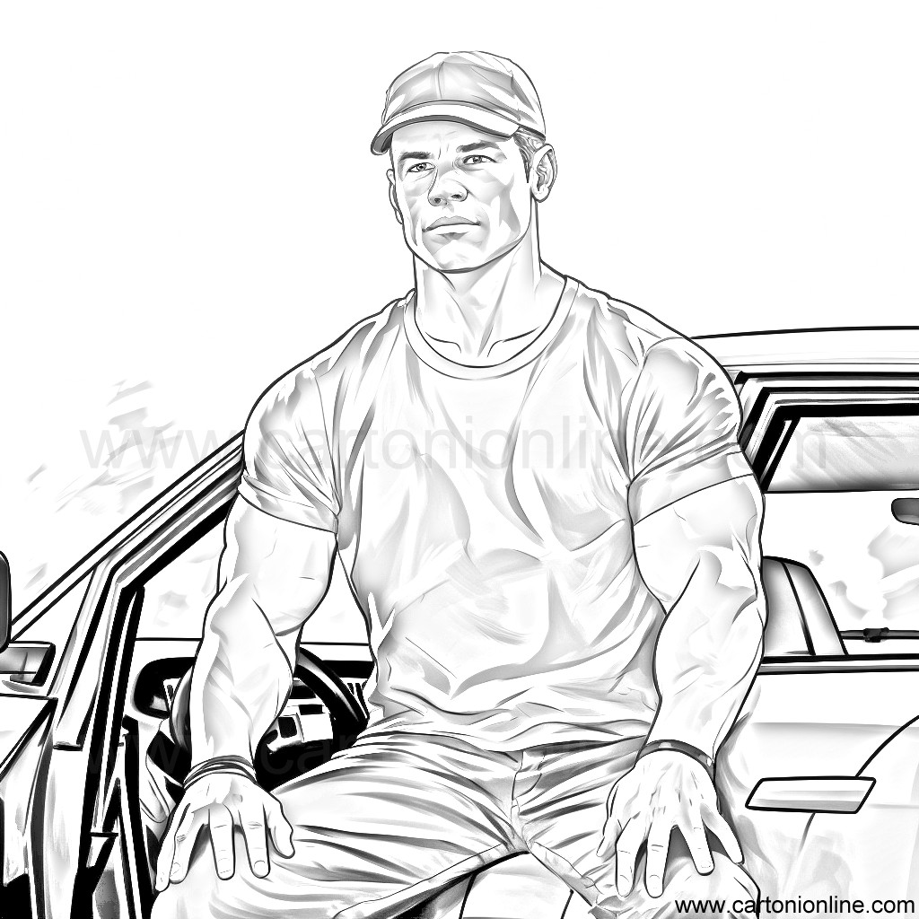 Dibujo de Jakob Toretto (John Cena) de Fast and Furious para imprimir y colorear