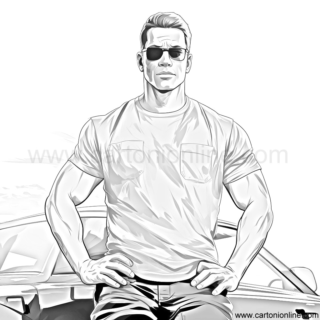Coloriage de Jakob Toretto (John Cena) de Fast and Furious à imprimer et colorier