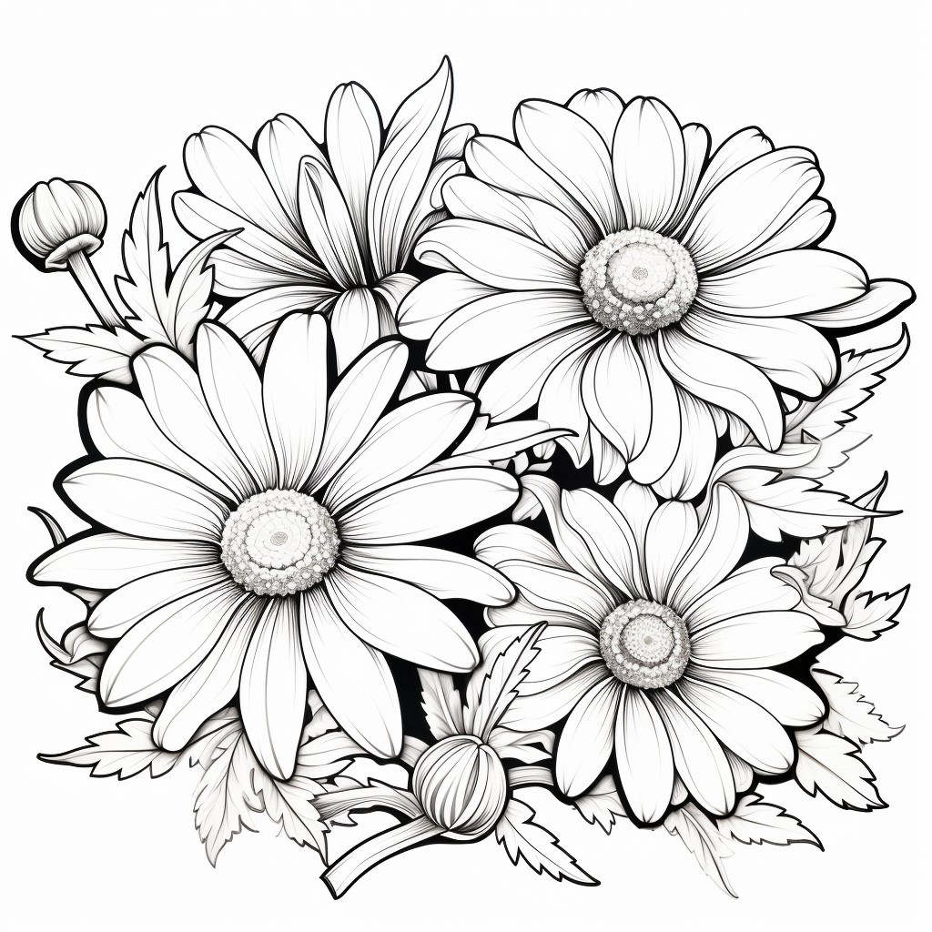 Dibujo 04 de Flores para imprimir y colorear