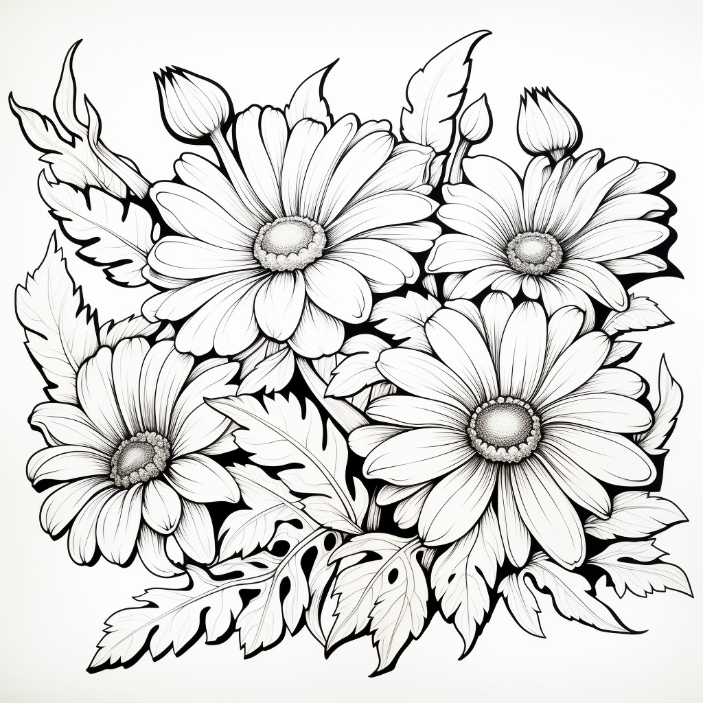Dibujo 24 de Flores para imprimir y colorear
