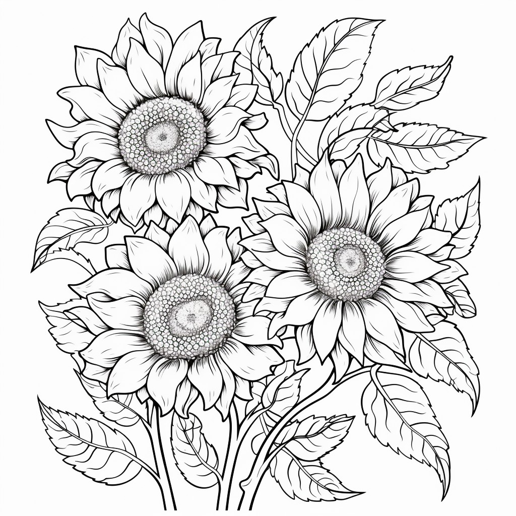 Coloriage 35 de Fleurs à imprimer et colorier