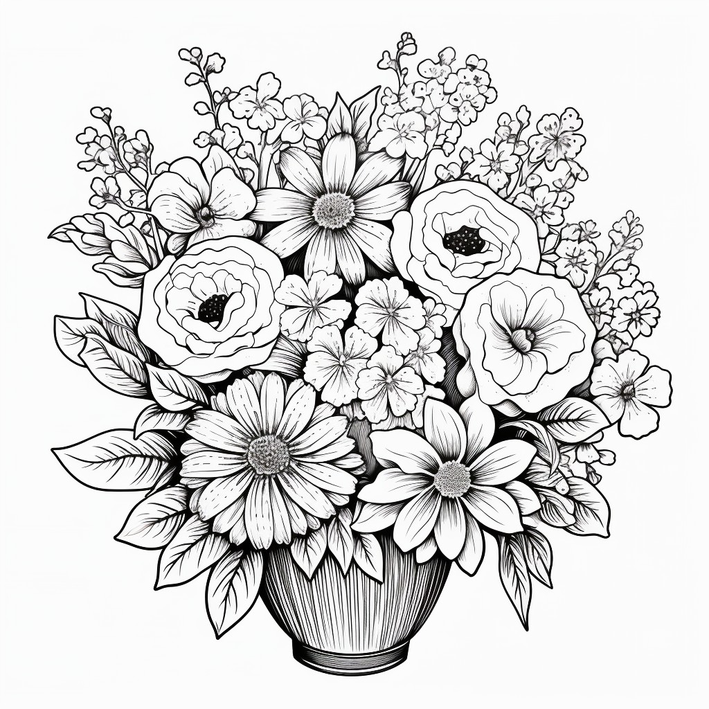 Dibujo 47 de Flores para imprimir y colorear