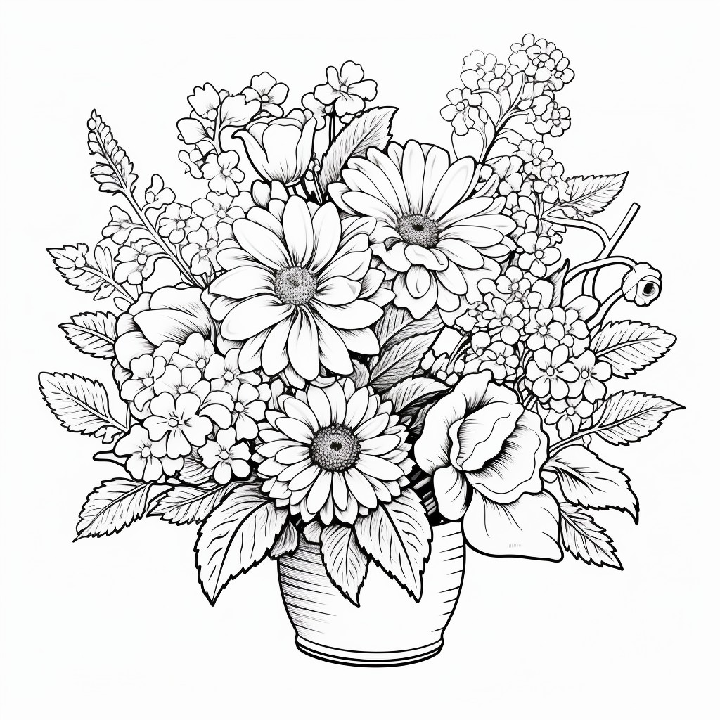 Dibujo 48 de Flores para imprimir y colorear