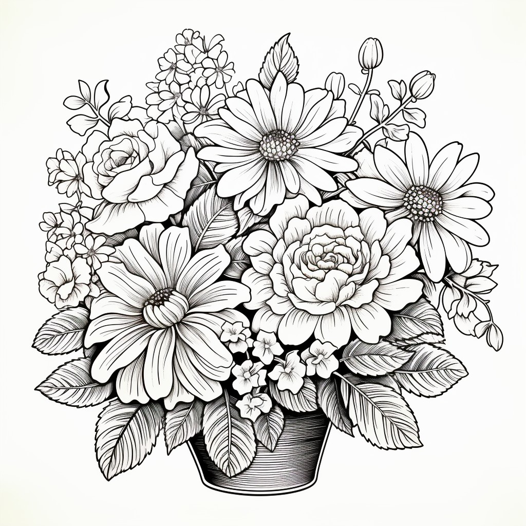 Dibujo 49 de Flores para imprimir y colorear