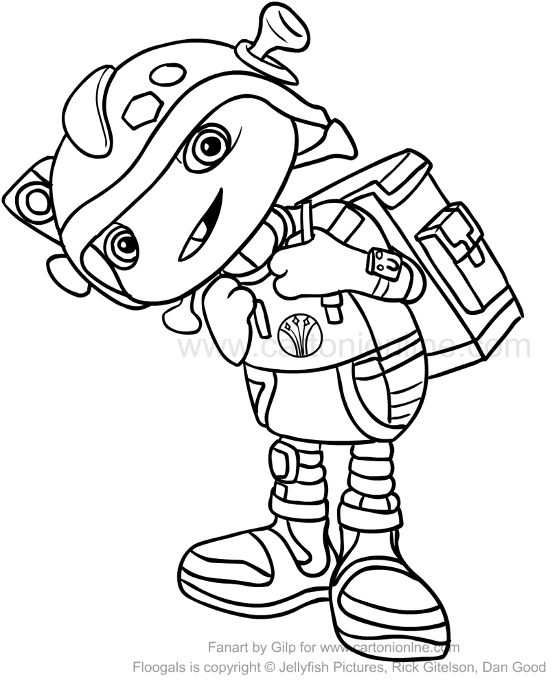 Boomer (Floogals) coloring page to print and color