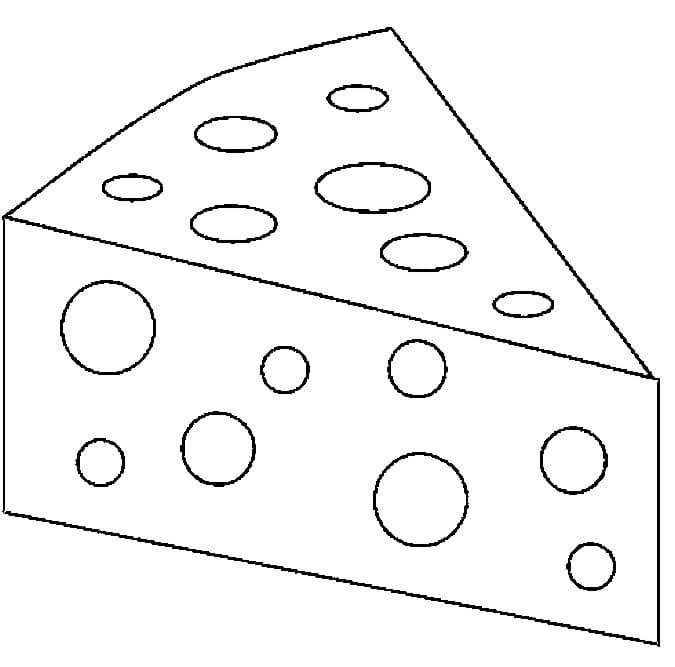 Drawing cheese 01 of cheese to print and color