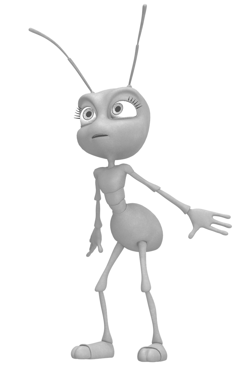 Ant coloring page cartoon style