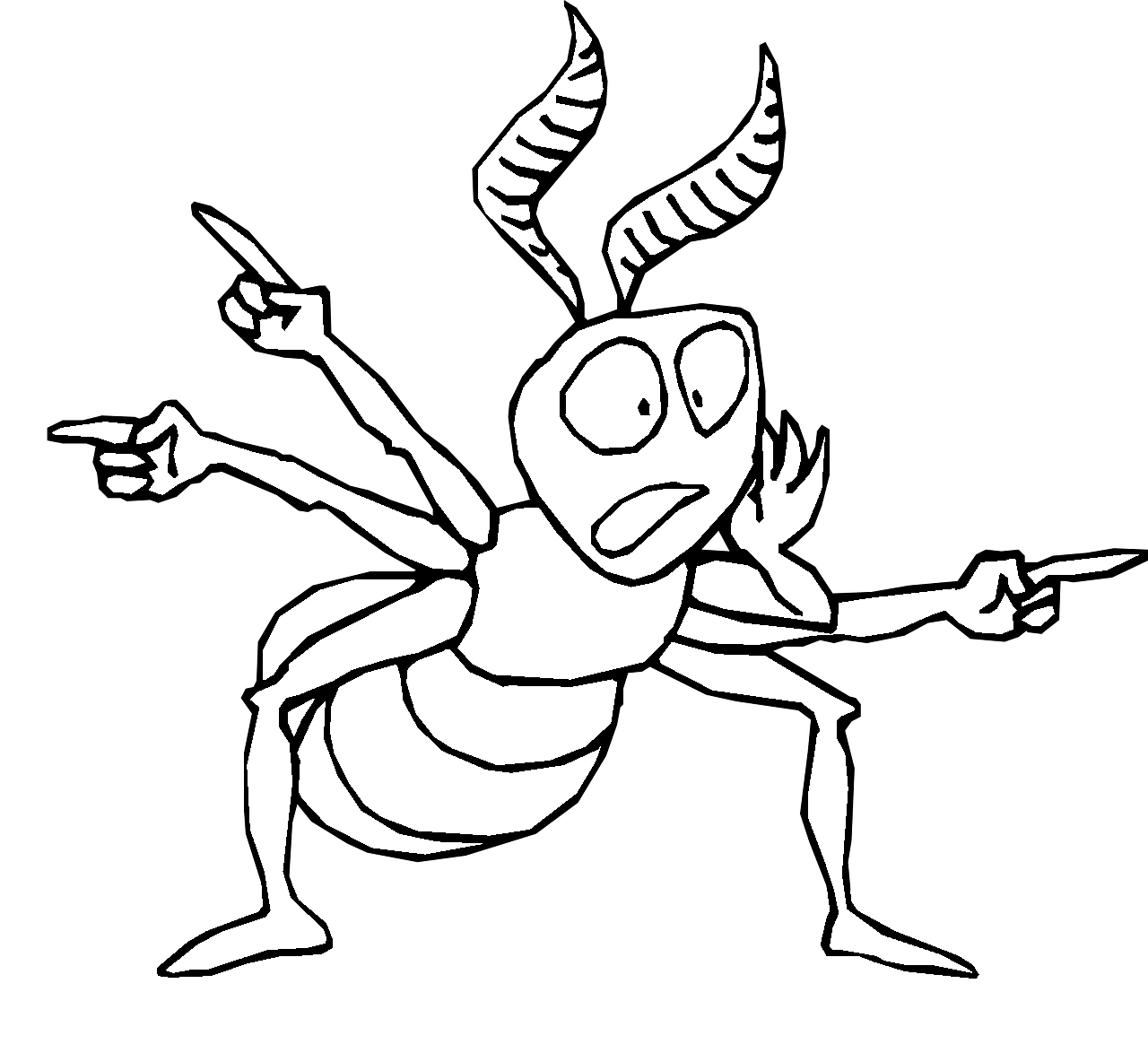 Ant coloring page cartoon style