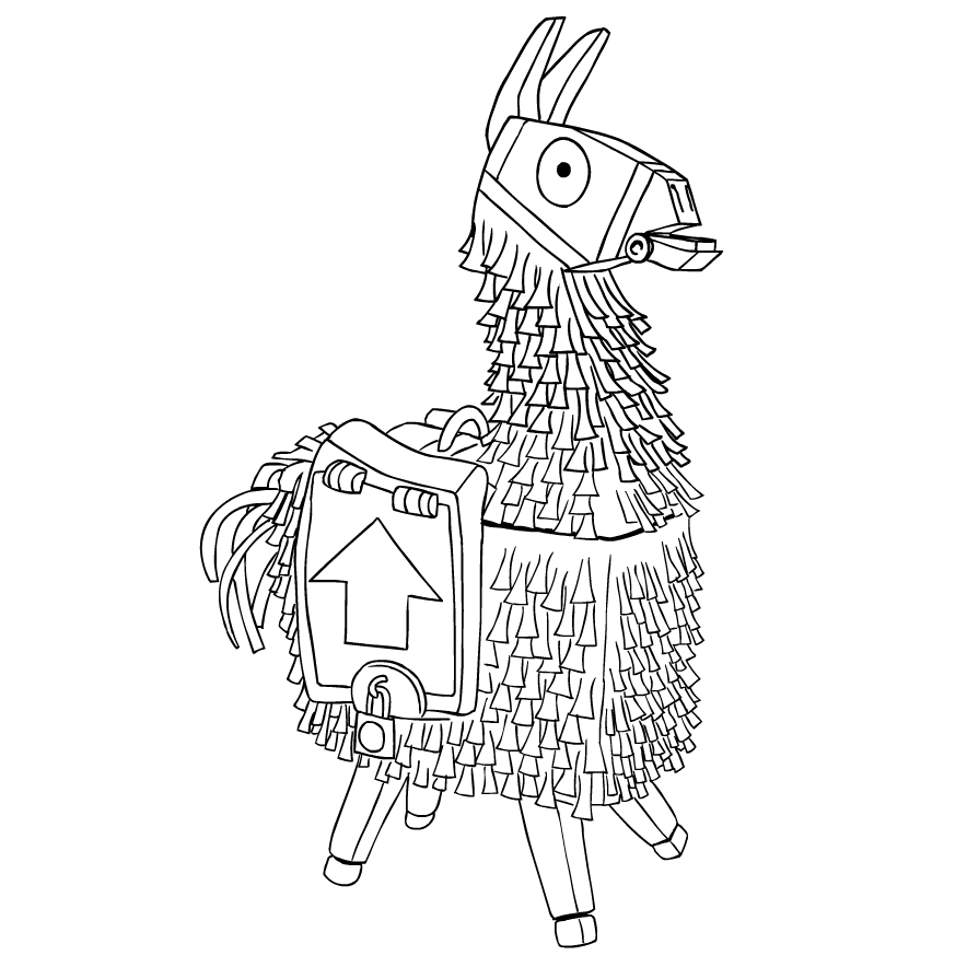 Dibujo de Llama de Fortnite para imprimir y colorear