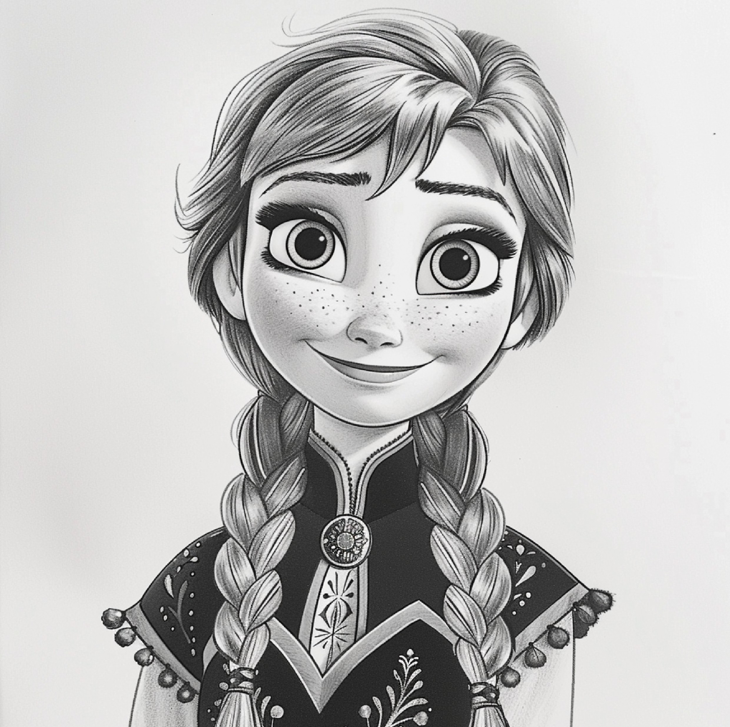 Anna 02 from Frozen coloring page to print and coloring