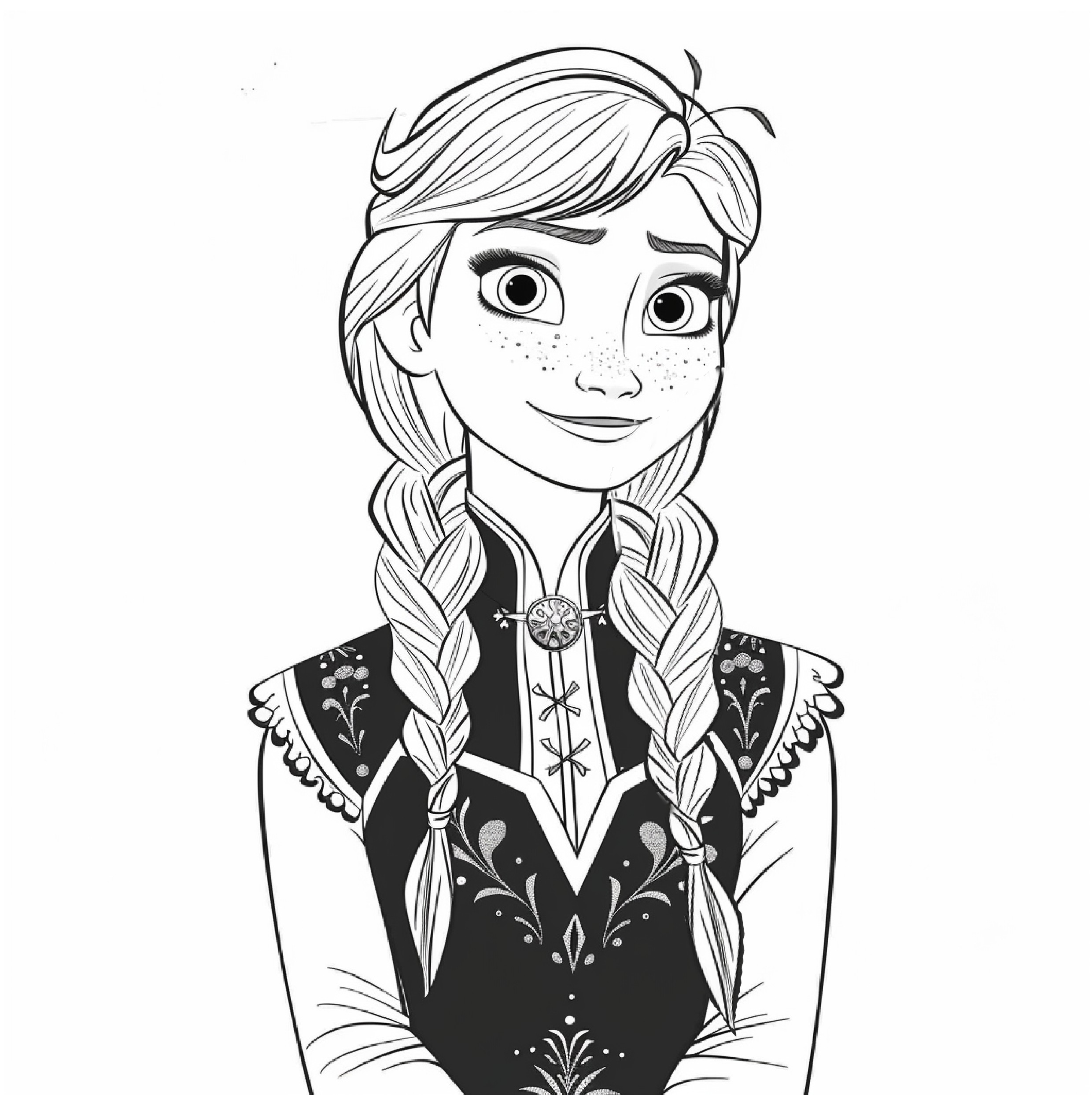 Dibujo de Anna 04 de Frozen para imprimir y colorear