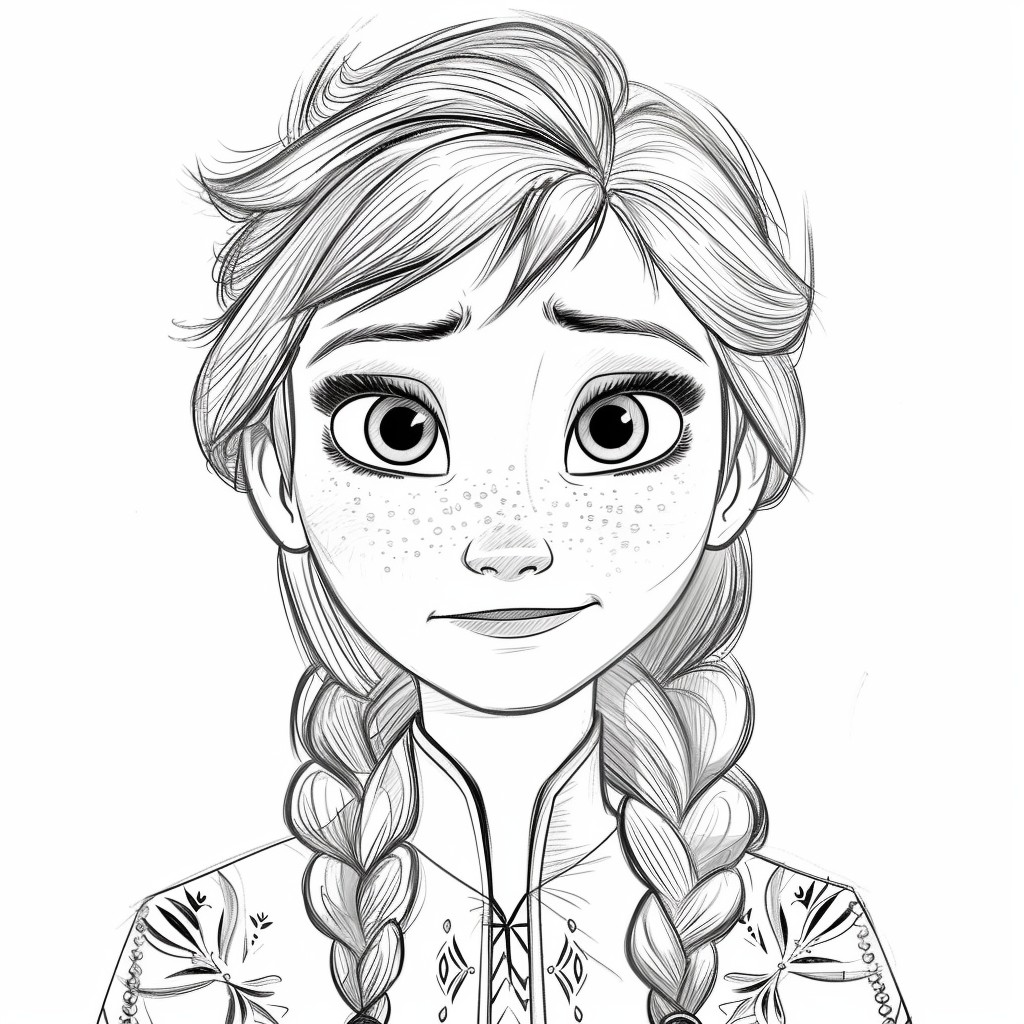 Dibujo de Anna 05 de Frozen para imprimir y colorear