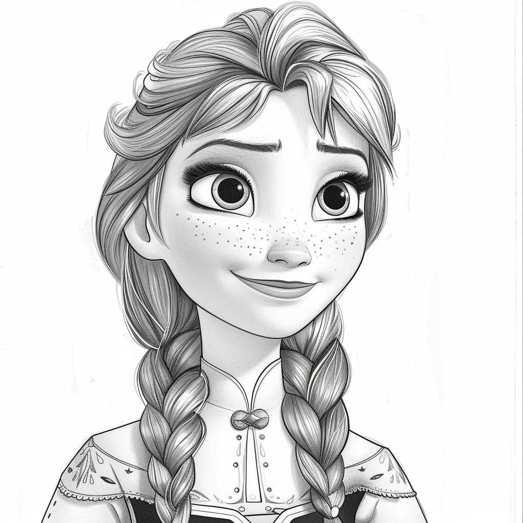 Dibujo de Anna 08 de Frozen para imprimir y colorear