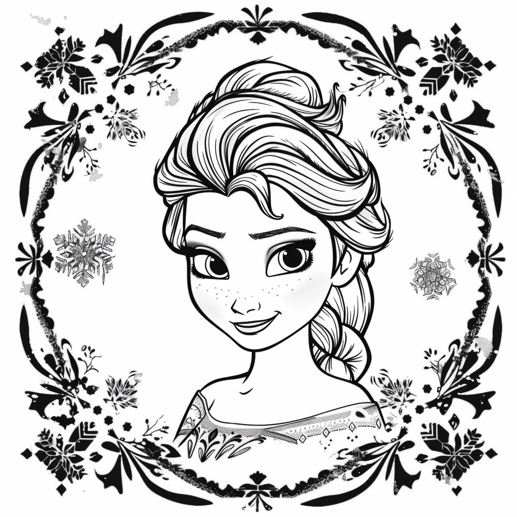Dibujo de Elsa 04 de Frozen para imprimir y colorear