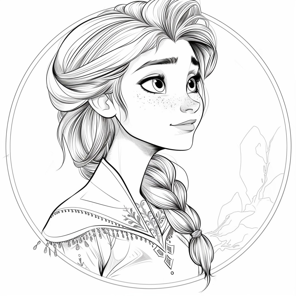 Dibujo de Elsa 06 de Frozen para imprimir y colorear