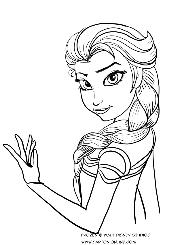 Disegno da colorare di Elsa in primo piano