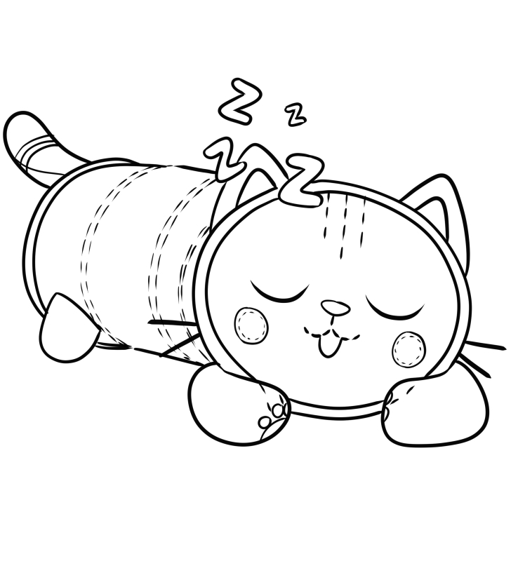 Coloriage de Pillow Cat de La maison de poupe de Gabby  imprimer et colorier