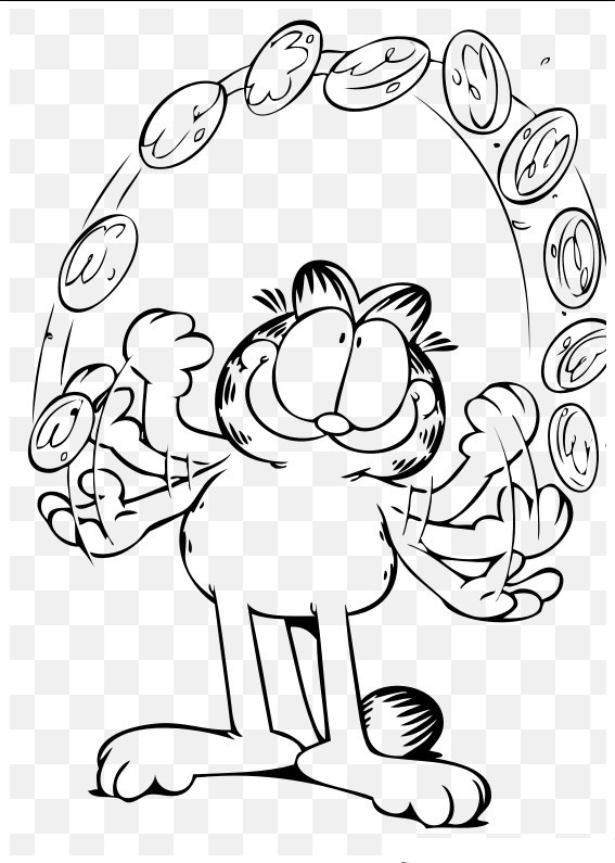 Dibujo 02 de Garfield para imprimir y colorear