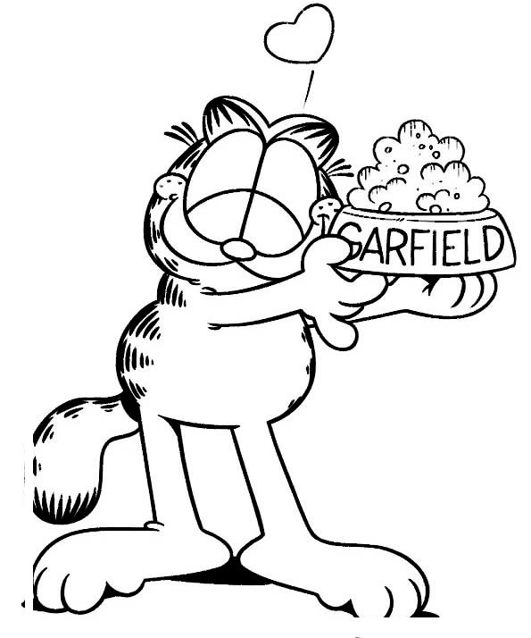 Dibujo 04 de Garfield para imprimir y colorear