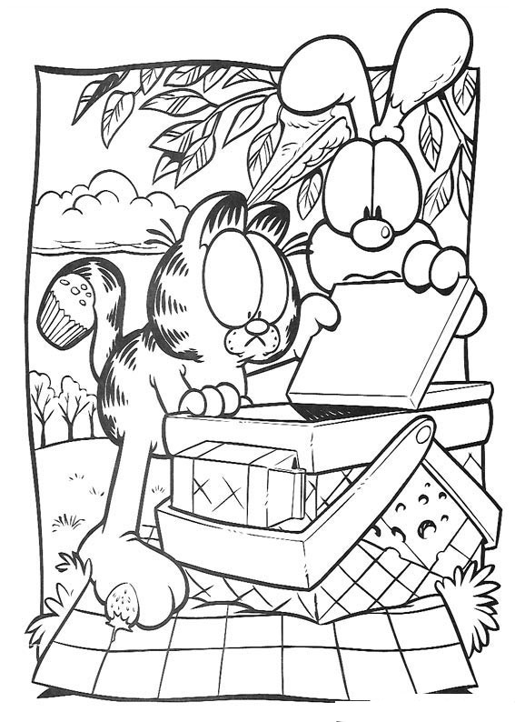 Disegno 32 di Garfield da stampare e colorare