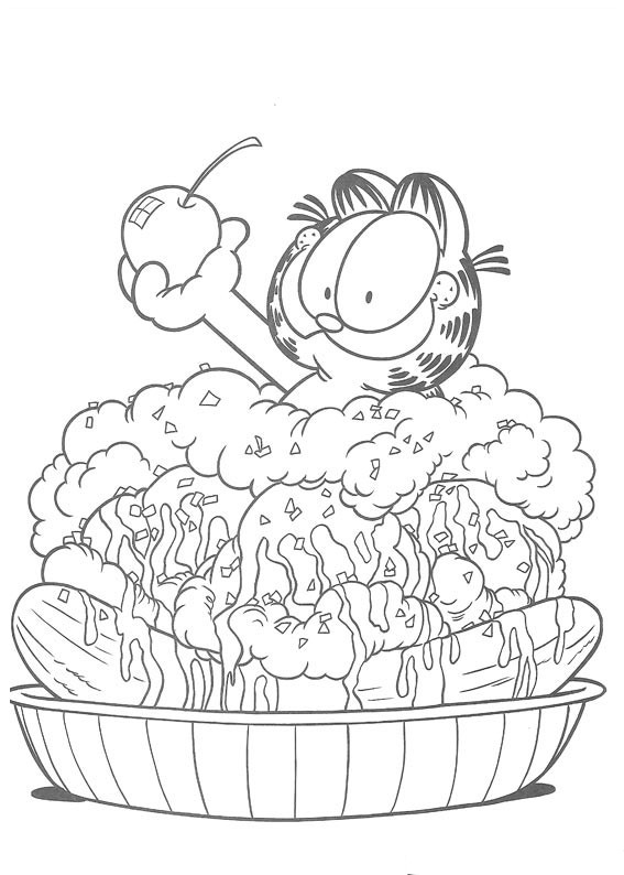 Dibujo 49 de Garfield para imprimir y colorear
