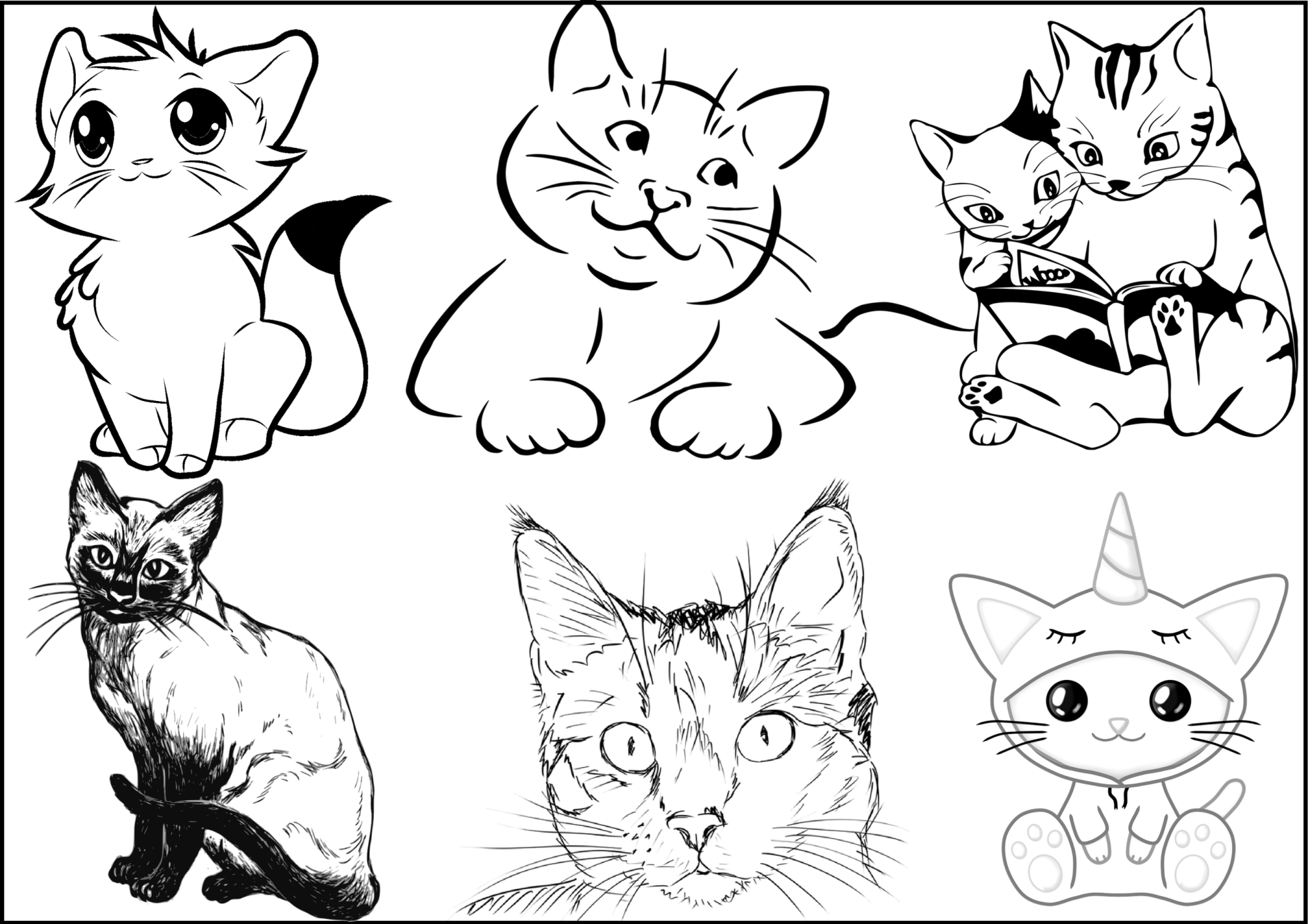 Dibujos de gatos para colorear