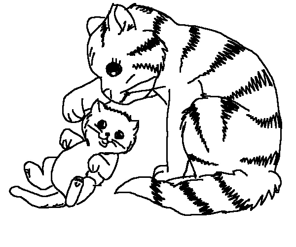 Desenho 11 de Gatos para imprimir e colorir