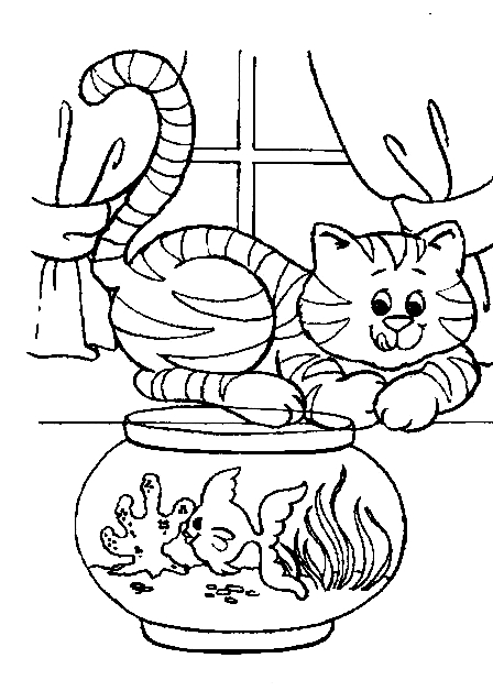 Tekening 17 van katten om af te drukken en te kleuren