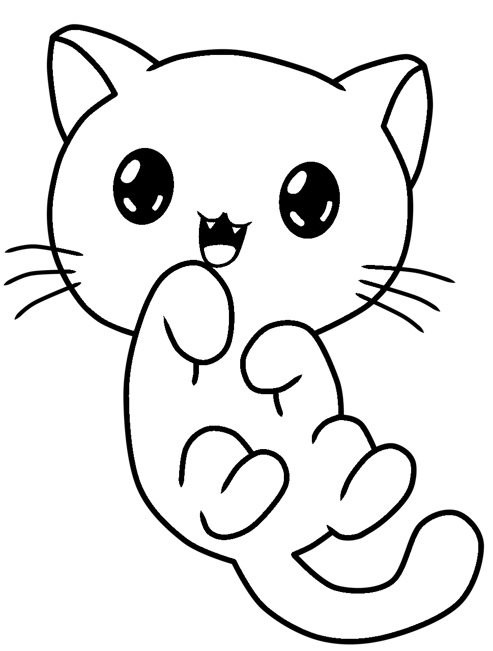 Kawaii Cat Coloring Pages