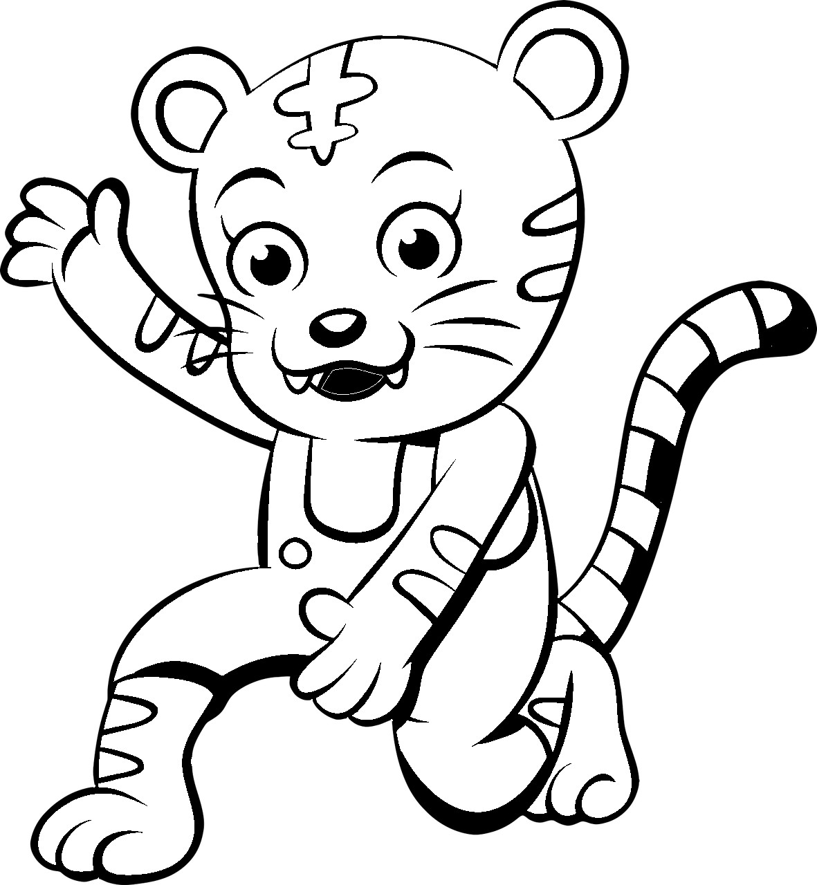 Disegno da colorare di ghepardo stile cartone animati per bambini
