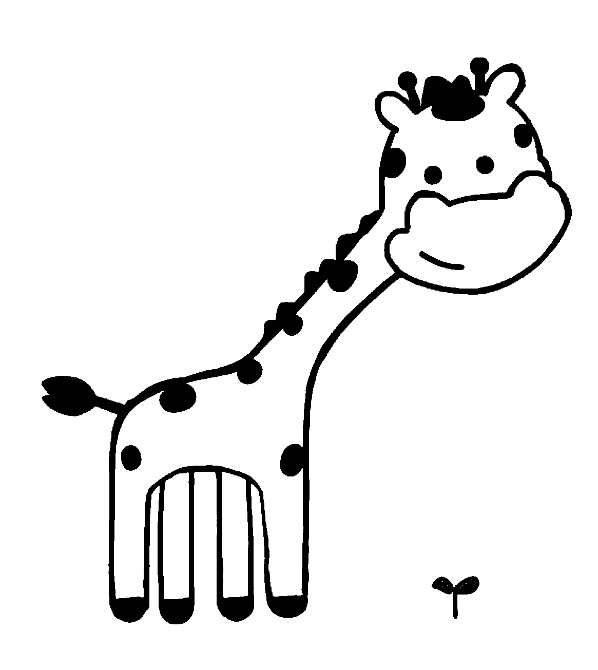 Disegno da colorare di giraffa per bambini