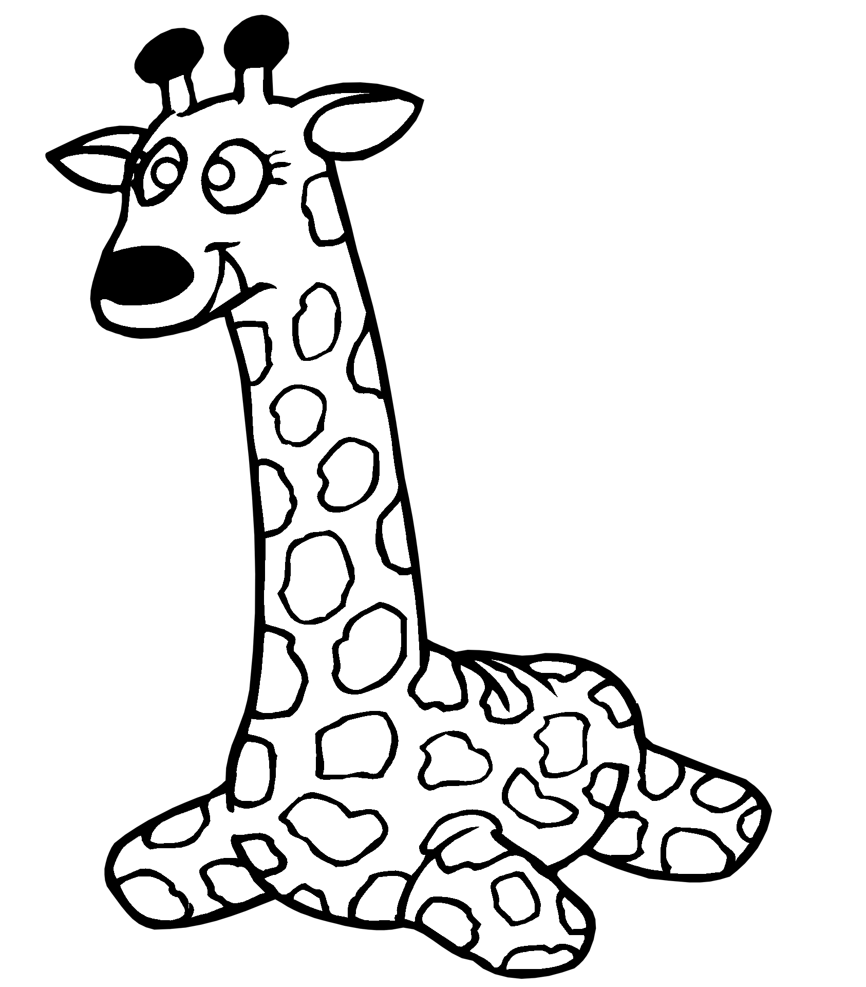 Disegno da colorare di giraffa peluche stile cartone animato