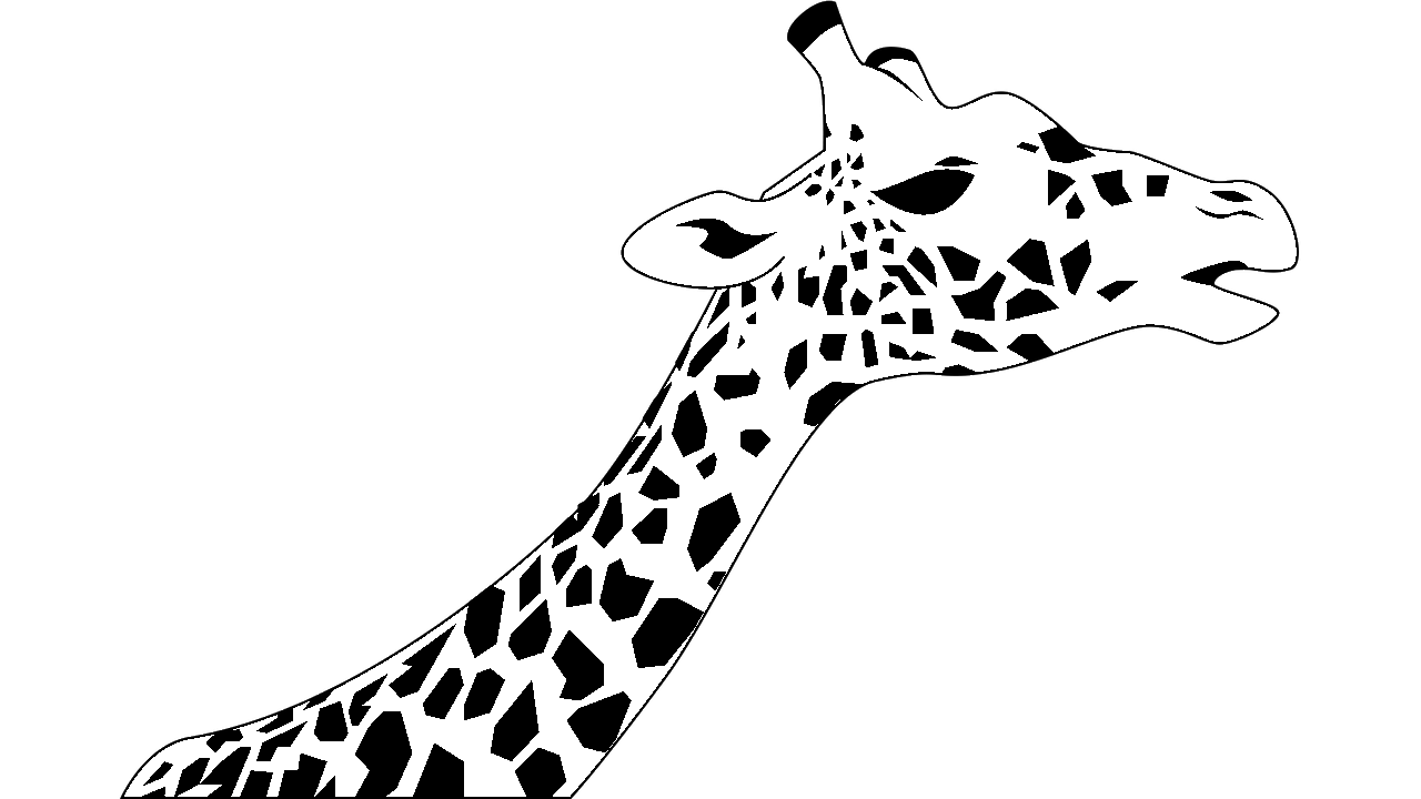Disegno da colorare di giraffa che mangia foglie