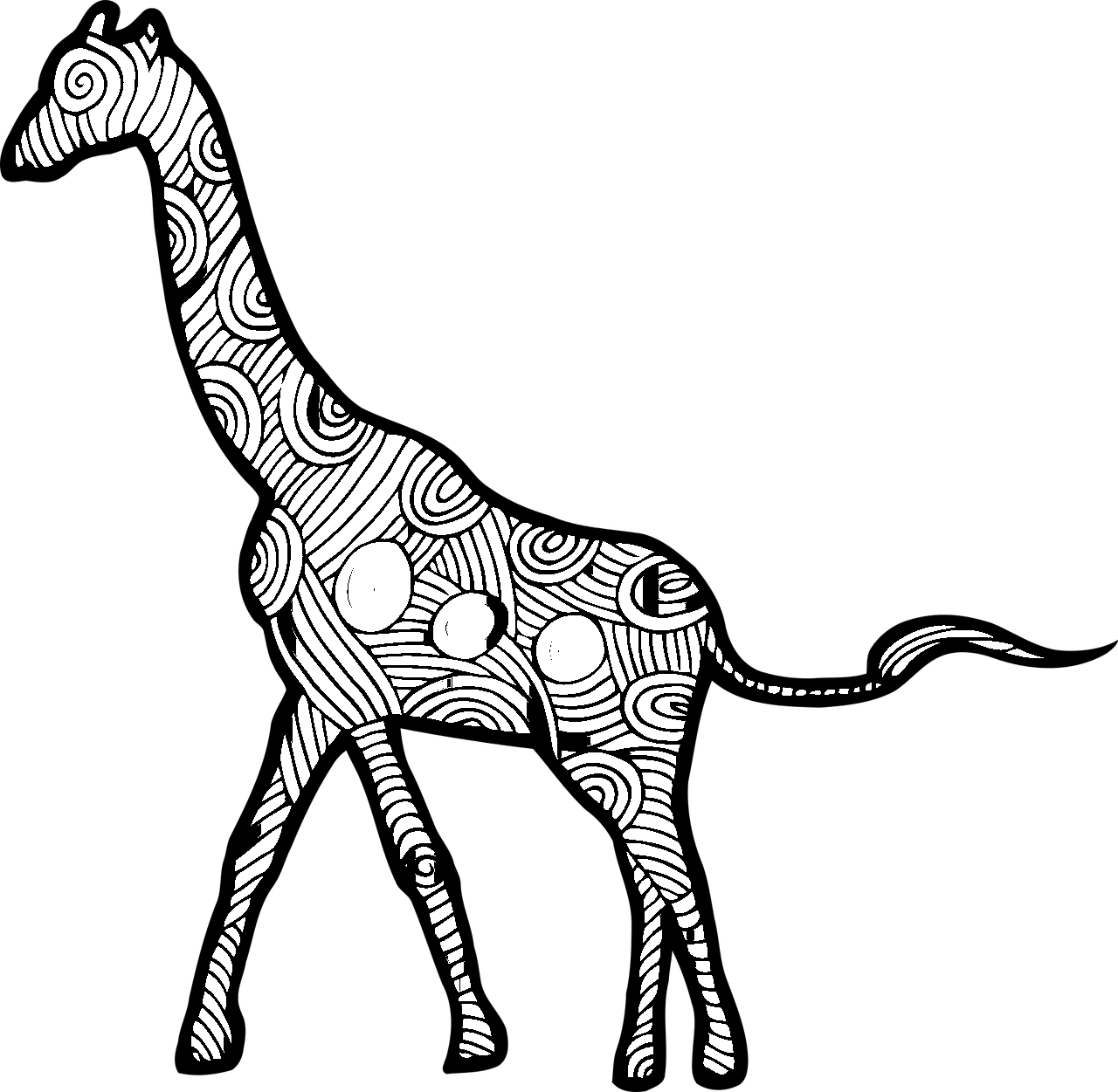 Disegno da colorare di giraffa mandala
