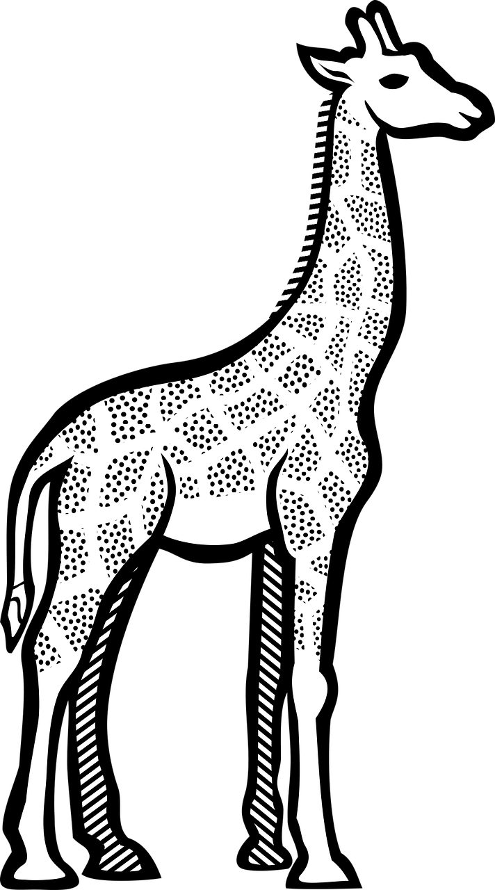 Disegno da colorare di giraffa puntinata