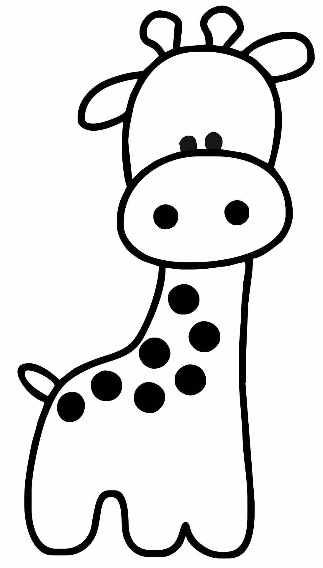 Disegno da colorare di giraffa semplice per bambini