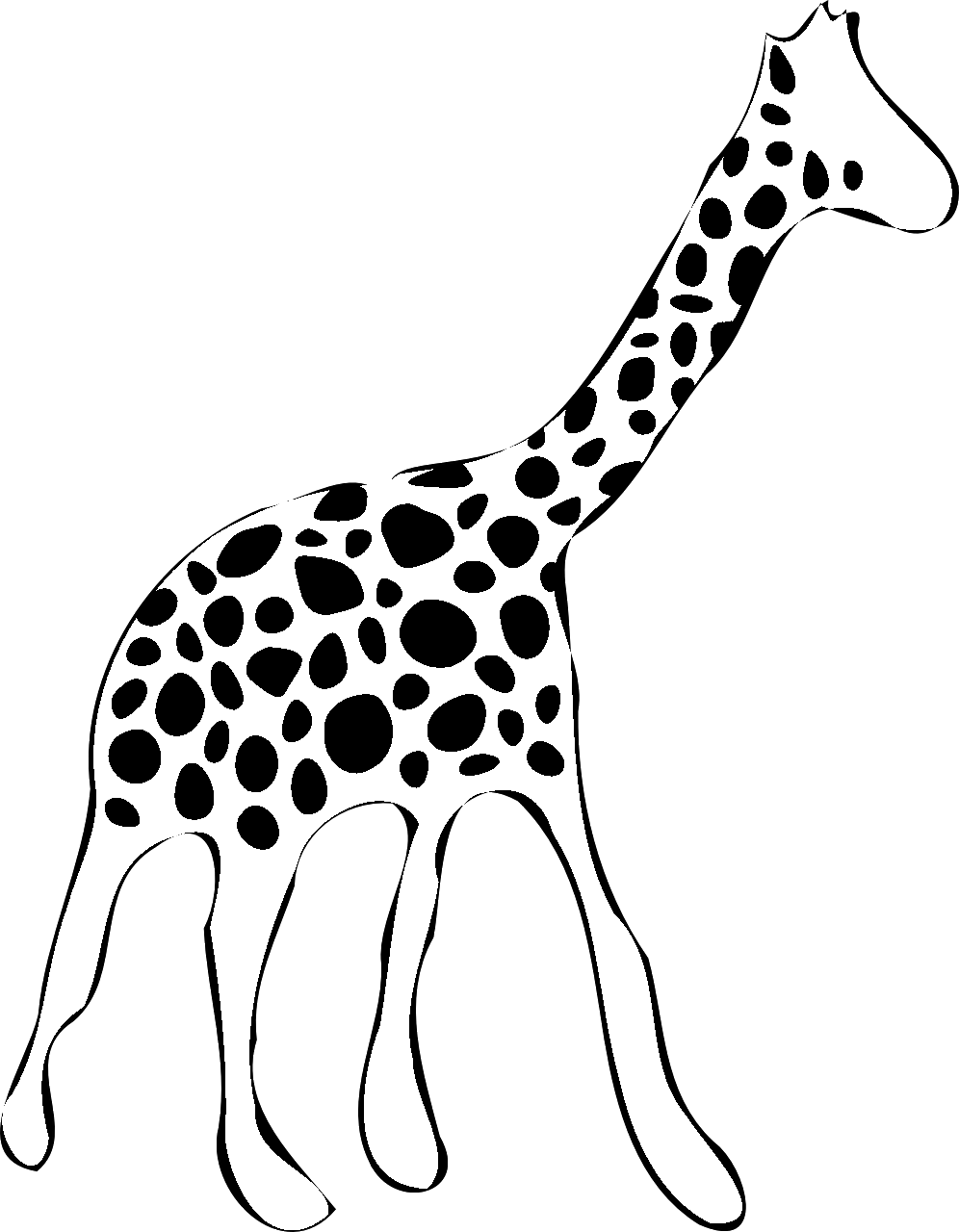 Disegno da colorare di giraffa stilizzata di profilo